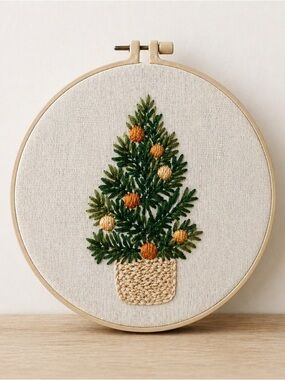 Hand Embroidered Christmas/Citrus Tree Decor